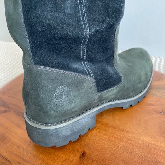 Timberland Earthkeepers Waterproof Tall Black Leather Suede Boots Style 17639 - Picture 9 of 13